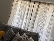 img 1 attached to ARTBECK Boho Cotton Linen Curtains With Tassels: Geometric Semi-Blackout Print Farmhouse Bohemian Window Drapes For Living Room, 1 Panel review by Steven Hanson
