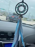 img 1 attached to Pink And White Feather Dream Catcher Car Charm With Crystal Beads review by Jackie Hale