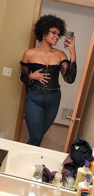 img 1 attached to Elegant Renaissance Overbust Corset With Lace Ruched Sleeves For Women review by Crystal Long