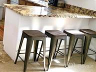 img 1 attached to Enhance Your Space With UrbanMod'S 24 Inches Metal Barstool Set Of 4 In Orange - Perfect For Home, Patio, Kitchen Island, Restaurant, And More! review by Gary Revils