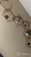 img 1 attached to Floating Hexagon Shelves Set Of 3 Wall Mounted Wood Display For Home Decor Bathroom Kitchen Bedroom Living Room Office review by Barbara Robinson