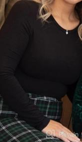 img 8 attached to Женская приталенная рубашка с круглым вырезом и длинным рукавом, комбинезон с длинными рукавами