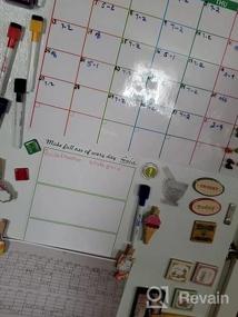 img 7 attached to Feela 4 Pack Dry Erase Magnetic White Board Calendar Kit 2022: ежемесячный и еженедельный планировщик для стены/холодильника. Включает 8 магнитных маркеров стирания, 1 ластик и 10 наклеек для расписания.
