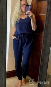 img 7 attached to Women'S Summer Sleeveless Jumpsuit Rompers With Elastic Waist And Pockets
