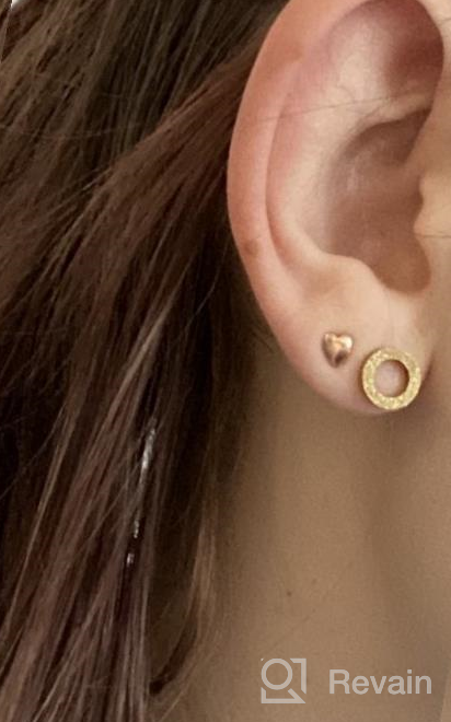 img 1 attached to Stylish Hypoallergenic Black Round Sleeper Earrings: Gold Studs for Women, Girls, and Men - Elegant Stainless Steel Fashion Jewelry Gifts review by Nicholas Serafini
