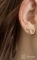 img 1 attached to Stylish Hypoallergenic Black Round Sleeper Earrings: Gold Studs for Women, Girls, and Men - Elegant Stainless Steel Fashion Jewelry Gifts review by Nicholas Serafini