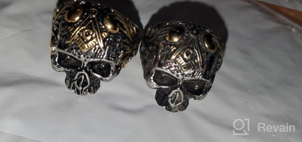 img 1 attached to Jude Jewelers Stainless Steel Gothic Skull Vintage Masonic Biker Ring: A Statement Piece for Bold Style and Edge review by Jaye Cleveland