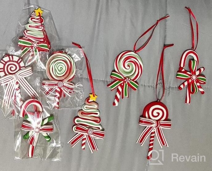 img 1 attached to 8 Pieces Christmas Candy Ornaments Lollipop Ornament Xmas Decor Candy Cane Hanging Decorations Fake Candy Canes Crafts For Xmas Wreath Xmas Tree Party Supplies review by Shane Solorzano