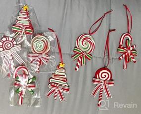img 5 attached to 8 Pieces Christmas Candy Ornaments Lollipop Ornament Xmas Decor Candy Cane Hanging Decorations Fake Candy Canes Crafts For Xmas Wreath Xmas Tree Party Supplies