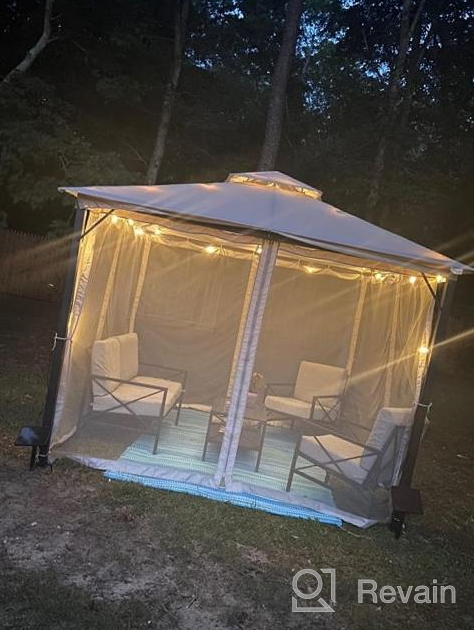 img 1 attached to 10X10 Outdoor Gazebo Canopy With Mosquito Netting - 99% UV Rays Block, CPAI-84 Certified For Patios, Lawns & Backyards | ASTEROUTDOOR review by Trey Dikici