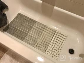 img 6 attached to Secure Your Shower With Extra Long Non-Slip Bath Mat - 34 X 15.4 Inch - Gradient Gray
