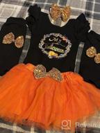 img 1 attached to Adorable Baby Girl'S 1St Halloween And Thanksgiving Outfit With Pumpkin Print Romper, Bow Tutu Dress, Headband, And Leg Warmers Skirt Set review by Mariah Ray