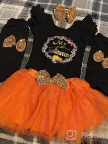 img 7 attached to Adorable Baby Girl'S 1St Halloween And Thanksgiving Outfit With Pumpkin Print Romper, Bow Tutu Dress, Headband, And Leg Warmers Skirt Set