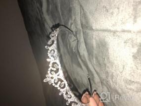 img 6 attached to Bridal Princess Rhinestones Crystal Flower Wedding Tiara Crown - Gold Plating T1178