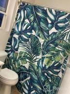 img 1 attached to LIVILAN Tropical Shower Curtain, Green Shower Curtain, Plant Shower Curtain, Leaf Shower Curtain, Botanical Shower Curtain Set With 12 Hooks, 72X84 Inches, Jungle Bathroom Decor review by Adam Rossi