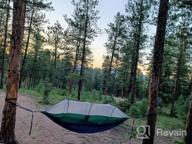 img 1 attached to Portable Double Camping Hammock With Mosquito Net And Straps - Ideal For Outdoor Hiking, Survival And Travel - Sunyear Hammock For 2 People review by Walter Velasquez