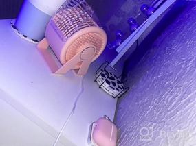 img 5 attached to Розовый портативный вентилятор Misby с возможностью перезарядки - тихий 3-скоростной USB-вентилятор для дома/офиса/автомобиля/путешествий на улице