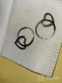 img 6 attached to AeraVida'S Sterling Silver Love Heart Hoop Dangle Earrings - Perfect For Romance And Elegance