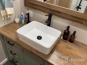 img 6 attached to KES Rectangle Porcelain Ceramic Vessel Sink 16"X12" White Bathroom Above Counter Small Bowl BVS110S40