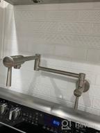 img 1 attached to Stainless Steel Wall-Mounted Kitchen Sink Faucet With Two Handles & Folding, Stretchable Arm - CWM Brushed Gold Pot Filler Faucet, Perfect For Commercial Use And Single Hole Applications review by Matthew Sutton