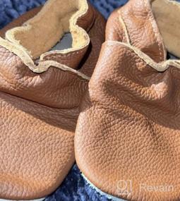 img 8 attached to 👶 Mejale Кожаные детские мокасины с антискользящими подошвами - идеальная обувь для малышей перед началом ходьбы для мальчиков.