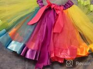 img 1 attached to Colorful Ruffled Tiered Tulle Mini Rainbow Tutu 🌈 Skirt with Bow - Girls' Layered Skirt Dance Dress review by Steve Snyder