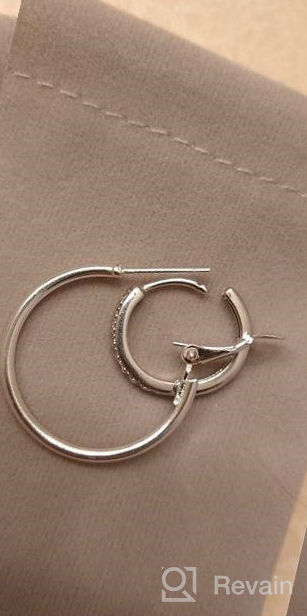 img 1 attached to 💎 Sterling Silver Hoop Earrings Set: Small Cartilage Ear Cuffs, Huggie Earrings with CZ Stones - Mini Piercings for Women & Girls review by Dana Manning