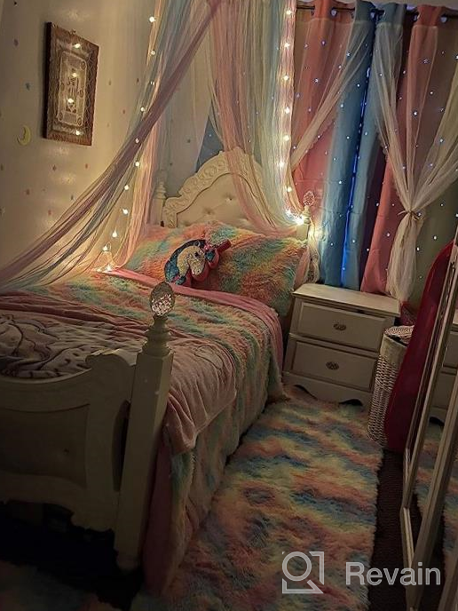 img 1 attached to Anjee Star Curtains For Kids 2 In 1 Double Layer Blackout Curtains Grommets Top Star Cutout Ombre Rainbow Curtains Sheer For Living Room Girls Bedroom 2 Panels In 52 X 84 Inch, Pink And Yellow review by Steven Doty