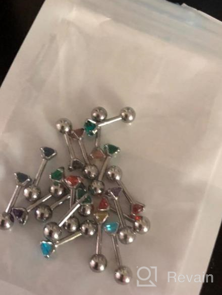 img 1 attached to Stylish 12 Pairs CZ Ear Stud Mixed Colors Set: Stainless Steel Barbell Studs & Helix Tragus Piercing Earrings review by Brandi Mclaurin