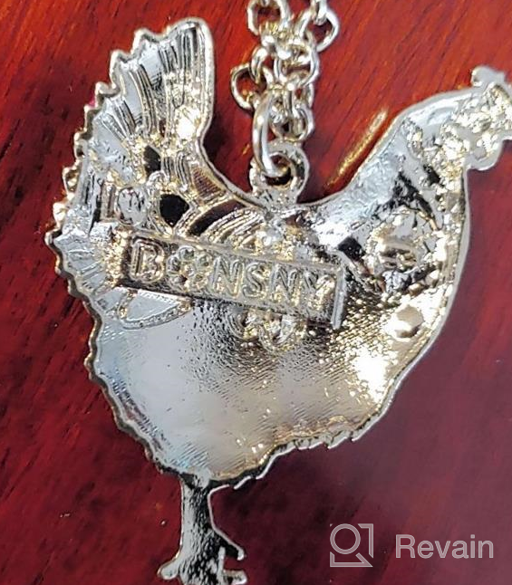 img 1 attached to WEVENI Rhinestone Chicken Necklace - Enamel Alloy Hen Pendant Chain Fashion Jewelry Novelty Gifts for Women, Girls, Ladies review by Rob Bradford