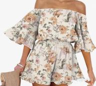 img 1 attached to Flower Power: Stunning Off-Shoulder Romper For Women By Fixmatti review by John Reese