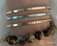 img 1 attached to 🔮 RIAH FASHION Metallic Bangle - Inspirational Letter Bar Cuff Bracelets - Love, Hope, Gratitude - Mom & Valentine's Jewelry Gift review by Tara Greene