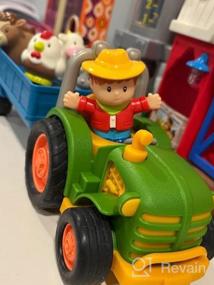 img 7 attached to Игрушки-фермерские тракторы для малышей и детей: набор Battat из 7 предметов для ролевых игр с подсветкой, звуками животных и старой музыкой Макдональда — от 18 месяцев