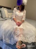 img 1 attached to Stunning Abaowedding Women'S V-Neck Tea-Length Wedding Dress With Long Sleeves review by Eathan Wilson