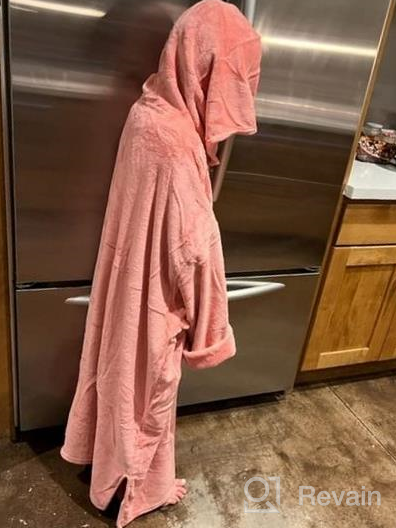 img 1 attached to Stay Cozy And Dry With The Hiturbo Plush Changing Robe: Oversized Hooded Surf Poncho With Pocket And Fleece Towel For Aquatics And Home Use review by Kenny Davey