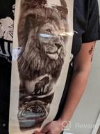 img 1 attached to Metuu 46 Sheets Full Arm Temporary Tattoo Waterproof Realistic For Men And Women, Wolf Tiger Lion Eagle Extra Large Fake Tattoo Stick On Whole Arm Shoulder Leg review by Austin Hampton