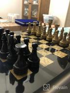 img 1 attached to 15" Handmade Marble Chess Set - Staunton & Ambassador Gift Style - Black/Fossil Coral review by Matthew Oumer