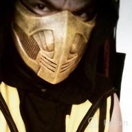 img 1 attached to Resin Mortal Kombat Masks - Halloween Costume Accessories For Scorpion, Smoke, Jade, Sub-Zero, Kabal, And Saibot (Scorpion 2021 A) review by Wesley Bell