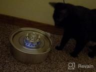 img 1 attached to Stainless Steel Cat Water Fountain with LED Light, Automatic Circulating Pet Water Fountain - 2.0L/67oz, Ultra-Quiet Pump, Dishwasher Safe - Suitable for Cats and Puppies review by Pete Martin