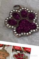 img 1 attached to Didog Glitter Rhinestone Paw Print Custom Pet ID Tags,Crystal Stainless Steel Personalized Engrave ID Tags Fit Small Medium Large Dogs And Cats,Pink review by Ryan Morrow