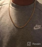 img 1 attached to The Bling Factory 4mm 14k Yellow Gold Plated Beveled Curb Chain Necklace: A Luxurious Accessory for Style Enthusiasts review by Steven Harmon
