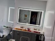 img 1 attached to 60 X 40 Inch LED Bathroom Mirror With Lights - Adjustable 3000K/4500K/6000K, Anti-Fog Dimmable Frameless Frontlit Makeup Mirror (Horizontal/Vertical) review by Anna Barnett