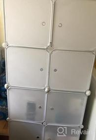 img 7 attached to Portable Cube Storage Organizer Wardrobe Dresser Closet Pantry Cabinet - 12 Cubes | Blue | 42X14X56 Inches | YOZO Brand