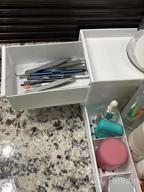 img 1 attached to Organize Your Beauty Essentials With Our Elegant Makeup Desk Drawer Organizer In Blue review by Brian Young