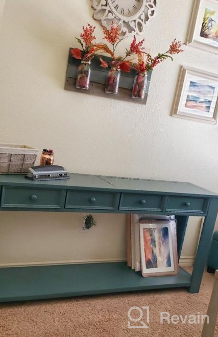 img 1 attached to Espresso Console Table With Drawers And Shelf - Ideal For Entryway, Hallway, Or Sofa Table Storage By P PURLOVE review by Richard Ahmar