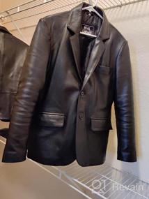 img 6 attached to Men'S Lambskin Leather Casual Blazer Jacket By Blingsoul