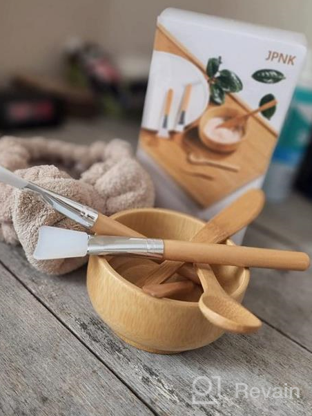 img 1 attached to Bamboo Facial Mask Mixing Set: Create A Spa Experience With JPNK'S 6-Pack DIY Clay Mask Kit Including Brushes And Bowl review by Kevin Mills