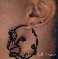 img 1 attached to 🐍 Gothic Serpent Hoop Earrings: Vintage Snake Serpent Dangle Jewelry for Women Teen Girls Party Accessories review by Karina Rodriguez