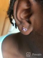img 1 attached to Girls Earrings: 14k Gold Plated Brass 🦋 Butterfly Cubic Zirconia Screwback with Sterling Silver Post review by Nick Ward