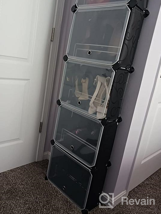 img 1 attached to MAGINELS 6 Tier Shoe Rack Organizer W/ Cover: Slim Storage Cabinet For Closet, Entryway & Behind The Door review by Predrag Hall